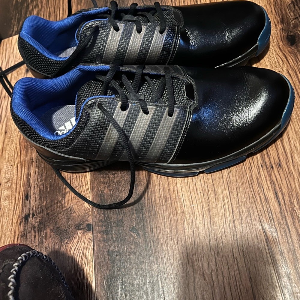 Adidas Men's Black and Blue Athletic Shoes